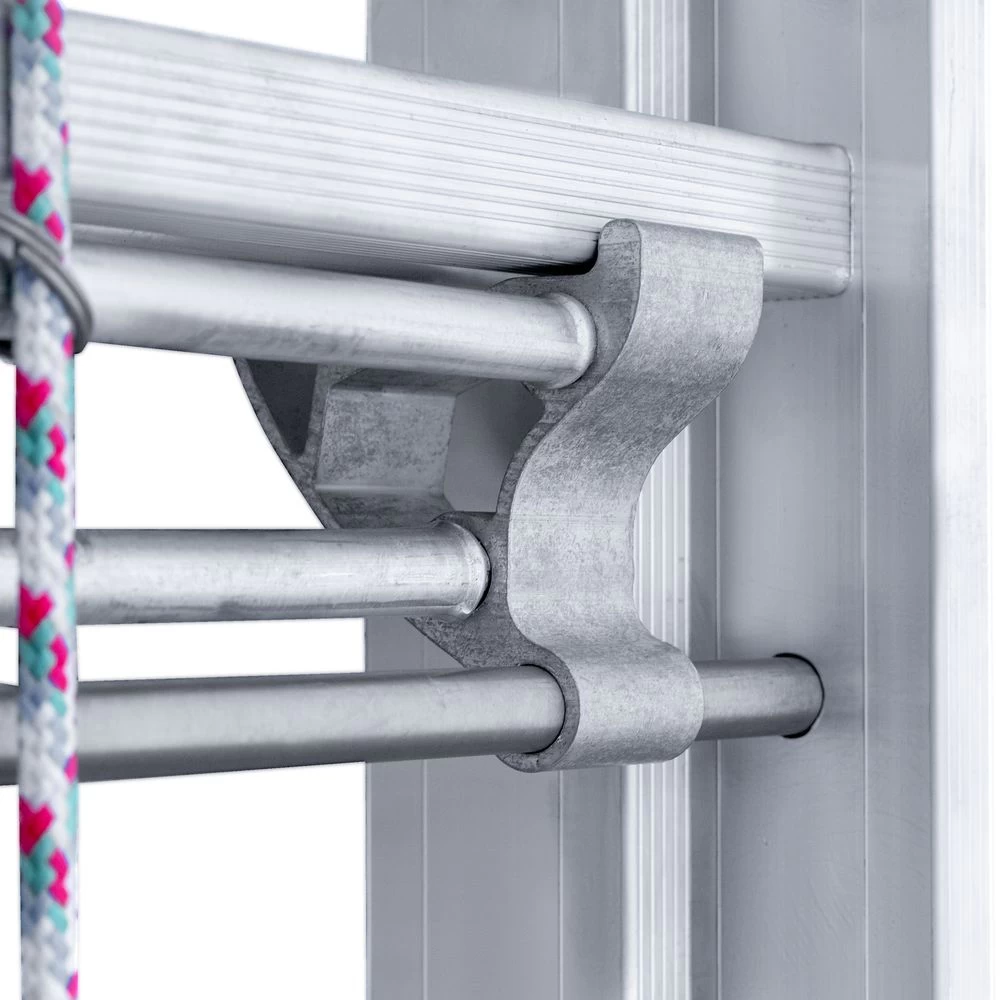 Лестница алюминиевая двухсекционная индустриальная с тросом Новая Высота 2х16 арт. 5240216 от магазина ЛесКонПром.ру