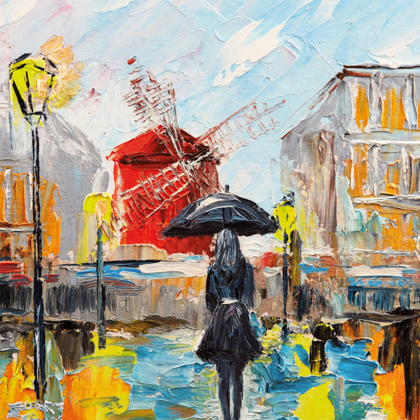 Канвас 40х40 см Париж после дождя от магазина ЛесКонПром.ру