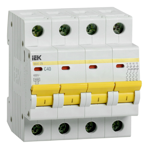 Выключатель автоматический IEK 4п 40 А C от магазина ЛесКонПром.ру