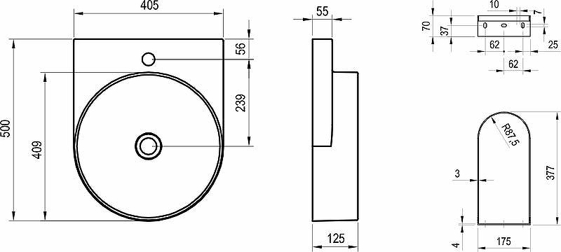 Раковина Ravak Yard 40 XJX01240002 Белая от магазина ЛесКонПром.ру
