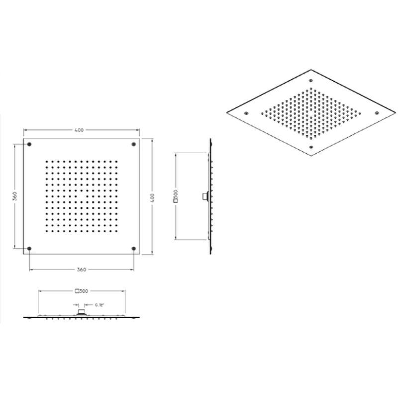 Верхний душ Graffio Kings KI412IX Хром от магазина ЛесКонПром.ру