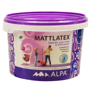 Краска моющаяся латексная Alpa Mattlatex 2 л