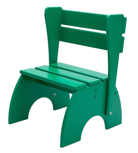 Стремянка-Стул деревянный  детский  Hoz-Block ЛИМПОПО 2 ступени Зеленый от магазина ЛесКонПром.ру