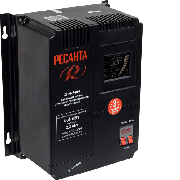 Стабилизатор настенный Ресанта 5,4 кВА от магазина ЛесКонПром.ру