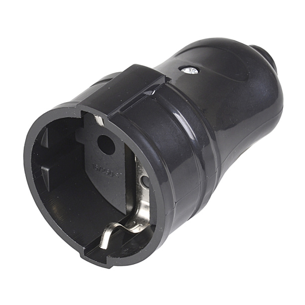 Гнездо с заземлением черное IEK от магазина ЛесКонПром.ру