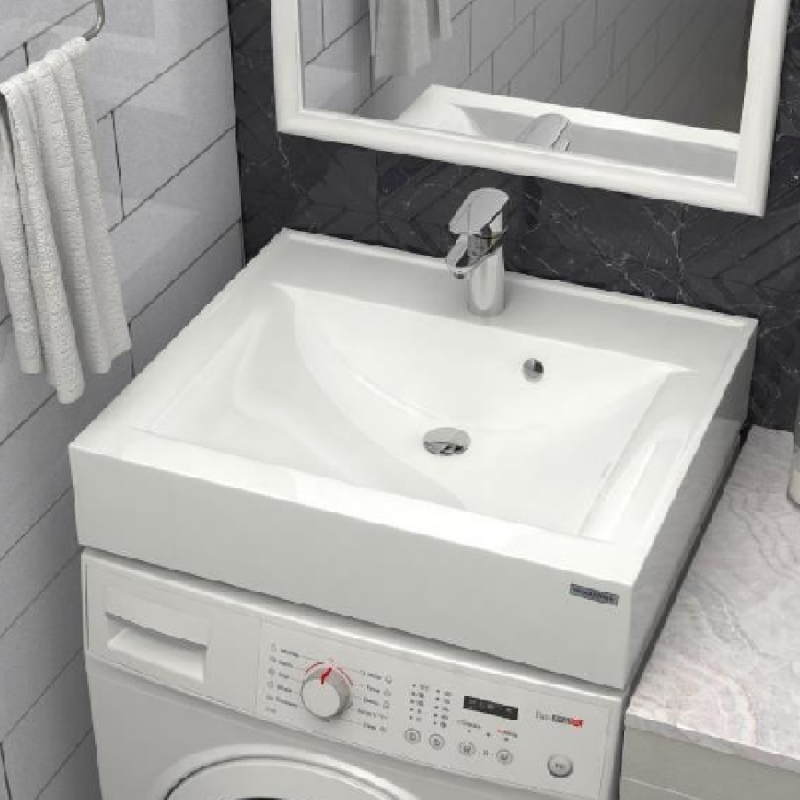 Раковина Paulmark Amberg 60 PM750431 на стиральную машину Белая от магазина ЛесКонПром.ру