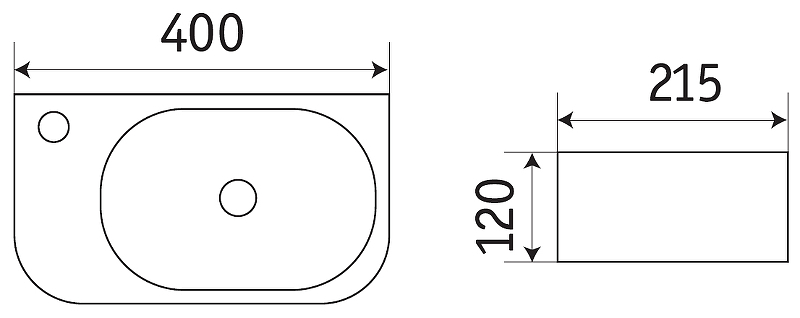 Раковина CeramaLux 40 78204RB Черная глянцевая от магазина ЛесКонПром.ру