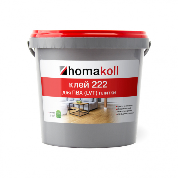 Клей для плитки ПВХ (LVT) homakoll 222, 1 кг от магазина ЛесКонПром.ру