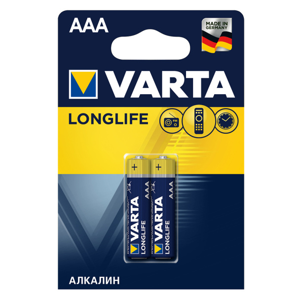 Батарейка VARTA LONGLIFE LR03 ААА 2 шт от магазина ЛесКонПром.ру