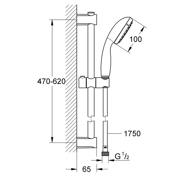 Душевой гарнитур GROHE Vitalio Start 100 I от магазина ЛесКонПром.ру