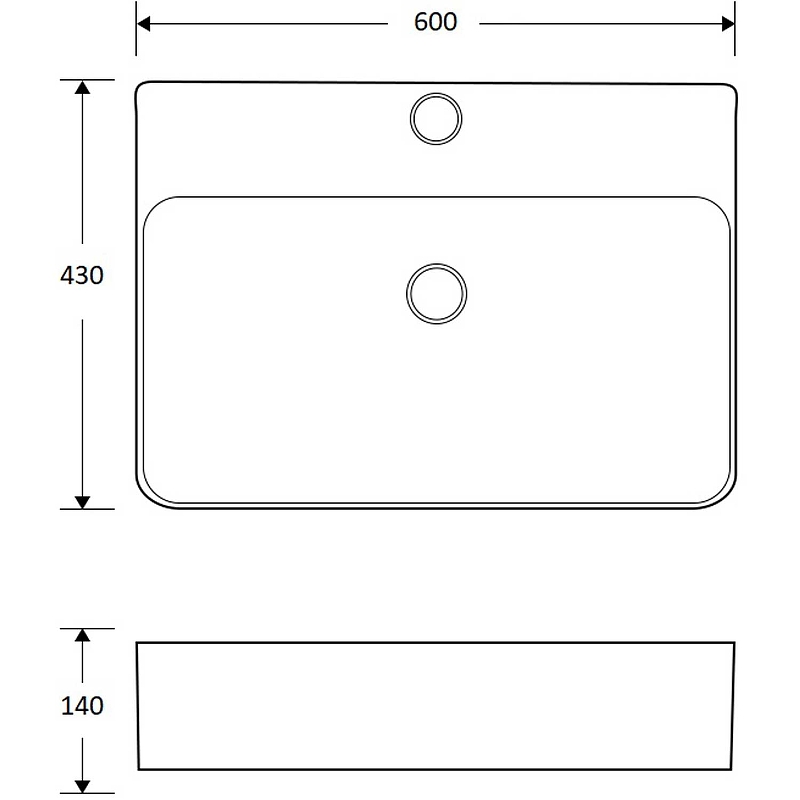 Раковина-чаша Mira 60 MR-6043 Белая от магазина ЛесКонПром.ру