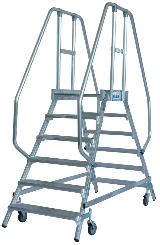Двухсторонняя передвижная лестница с платформой STABILO 2Х6 ступеней KRAUSE арт.820266 от магазина ЛесКонПром.ру