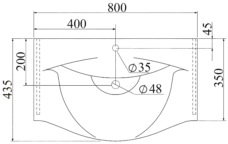 Раковина Avanti Кваттро 80 2466 Белая от магазина ЛесКонПром.ру