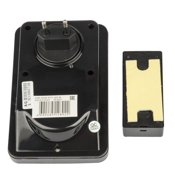 Звонок беспроводной в розетку черный Uniel от магазина ЛесКонПром.ру