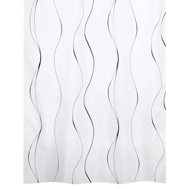 Штора для ванной BATH PLUS Waves on white 180х180 см текстиль белая от магазина ЛесКонПром.ру