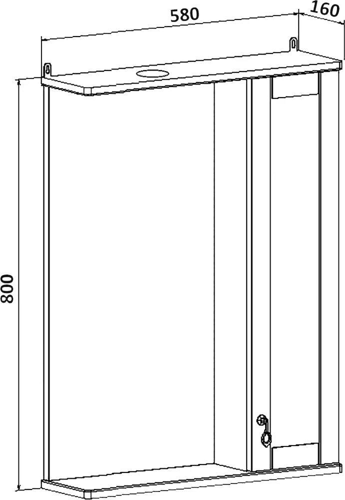 Зеркало Runo Мерида 58 R от магазина ЛесКонПром.ру