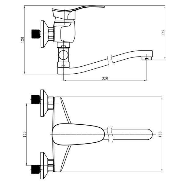Смеситель для ванны Esparo SW80077000 с длинным изливом от магазина ЛесКонПром.ру