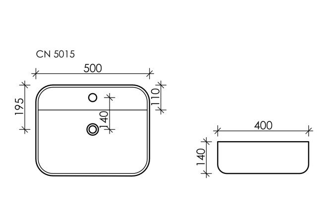 Умывальник накладной CERAMICA NOVA Element 80551213 от магазина ЛесКонПром.ру