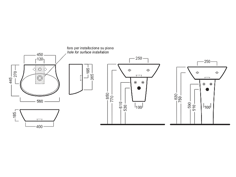 Раковина Hatria Nido 56 Y0TT01 Белая от магазина ЛесКонПром.ру