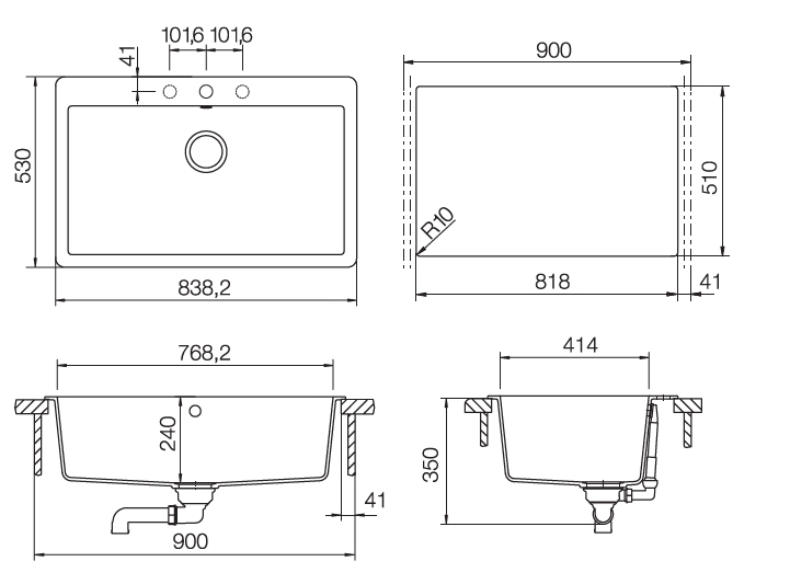 Кухонная мойка MONTANO 90 CRISTADUR 700546 от магазина ЛесКонПром.ру