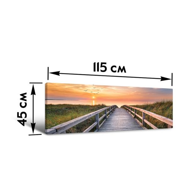 Канвас Закат на пирсе 45х115 см от магазина ЛесКонПром.ру