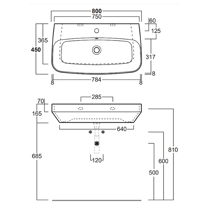 Раковина Simas Baden Baden 80 BB12bi*1 Белая от магазина ЛесКонПром.ру