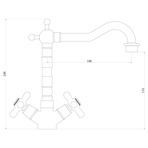 Смеситель для кухни SWEDBE Selene бронза от магазина ЛесКонПром.ру