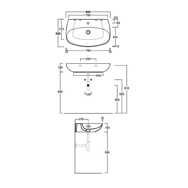 Раковина Simas Vignoni 80 VI11bi*1 Белая от магазина ЛесКонПром.ру