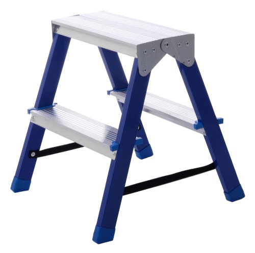 Стремянка стальная  двухсторонняя стальная с алюминиевыми ступенями STAIRS  2 ступени (арт. CS 202) от магазина ЛесКонПром.ру