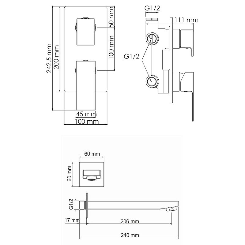 Душевая система WasserKRAFT A172071 Черная матовая от магазина ЛесКонПром.ру