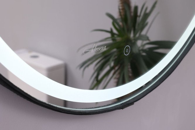 Зеркало на ремне ALCORA Accent Black Led 65х65 см 80403968 от магазина ЛесКонПром.ру
