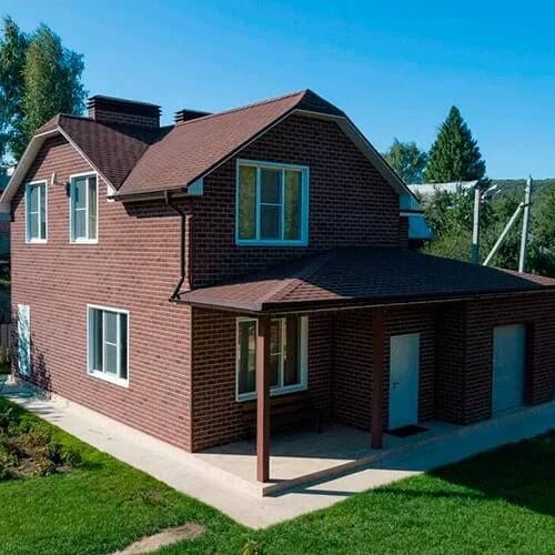 Фасадная плитка ТЕХНОНИКОЛЬ Hauberk Красный Кирпич от магазина ЛесКонПром.ру