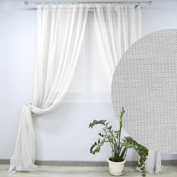 Штора-тюль Ницца 200х280 см белая от магазина ЛесКонПром.ру