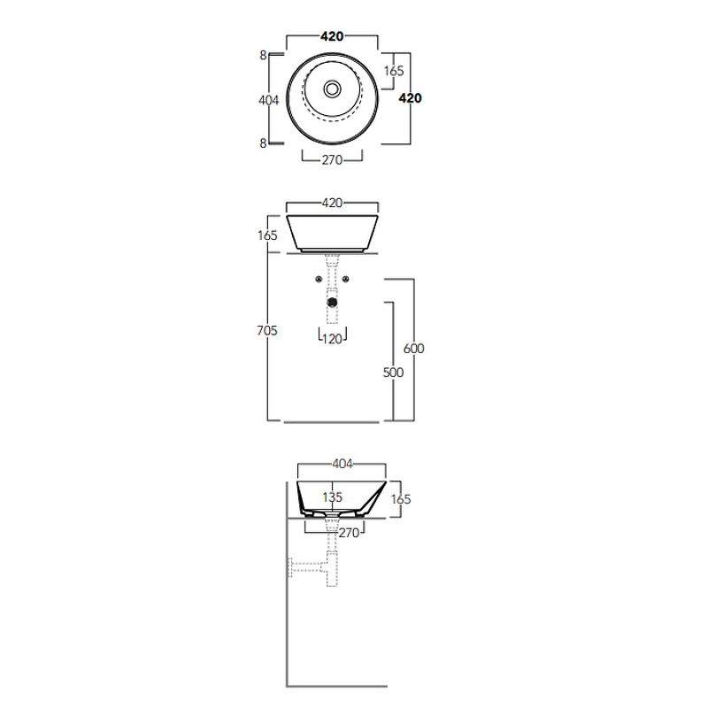 Раковина-чаша Simas Wave 42 WA01 bi*0 Белая от магазина ЛесКонПром.ру
