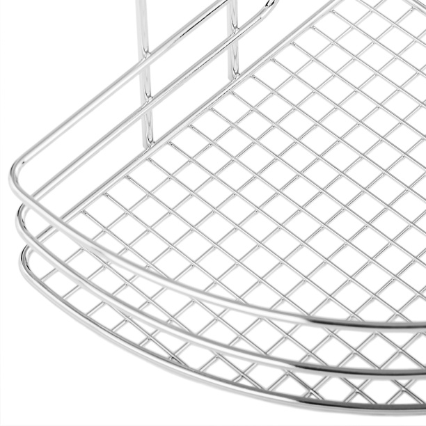 Полка сетчатая ЧМЗ 2-ярусная угловая хром от магазина ЛесКонПром.ру