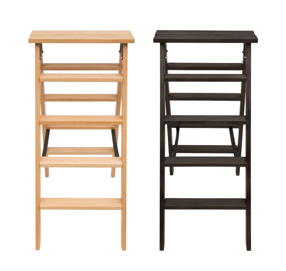 Стремянка двухсторонняя деревянная Hoz-Block Марк 5 ступеней Черная (арт. ДДС-5Ч) от магазина ЛесКонПром.ру