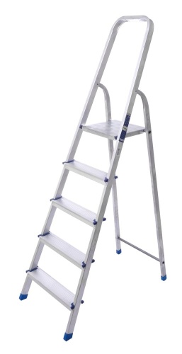 Стремянка алюминиевая с алюминиевыми ступенями STAIRS 5 ступеней (арт. AS 05) от магазина ЛесКонПром.ру