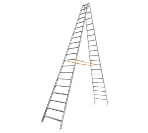 Двухсторонняя стремянка алюминиевая Эйфель 20 ступеней (арт. Комфорт-Профи 220) от магазина ЛесКонПром.ру