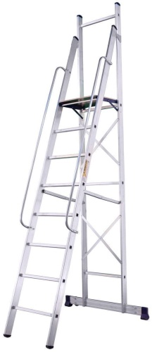 Стремянка-помост алюминиевая профессиональная Алюмет 8 ступеней (арт. АРЕ 1408) от магазина ЛесКонПром.ру