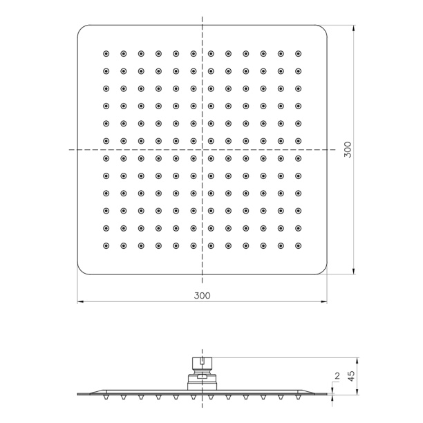 Верхний душ LEMARK 25х25 см хром от магазина ЛесКонПром.ру