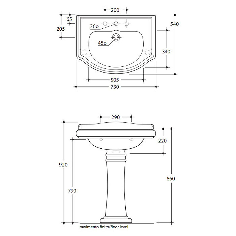 Раковина Kerasan Retro 73 104701*1 Белая от магазина ЛесКонПром.ру