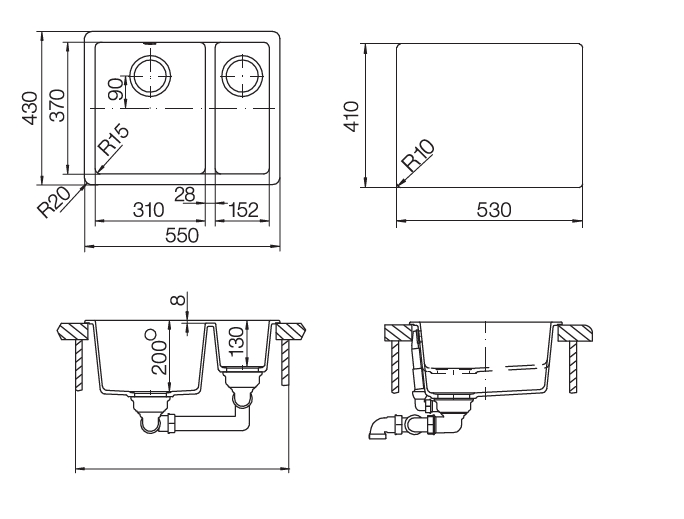 Кухонная мойка SOHO 60 PLUS CRISTADUR 700847 SCHOCK от магазина ЛесКонПром.ру