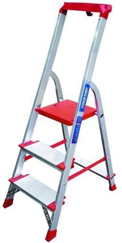 Стремянка алюминиевая профессиональная с металлическими стяжками Новая Высота 3 ступени (арт. 3119103) от магазина ЛесКонПром.ру
