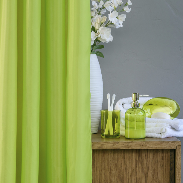 Штора для ванной Moroshka Bright Colors 180х180 см текстиль зеленая от магазина ЛесКонПром.ру