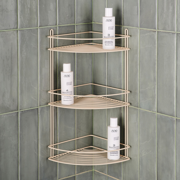 Полка сетчатая ЧМЗ 3-ярусная угловая бежевая от магазина ЛесКонПром.ру