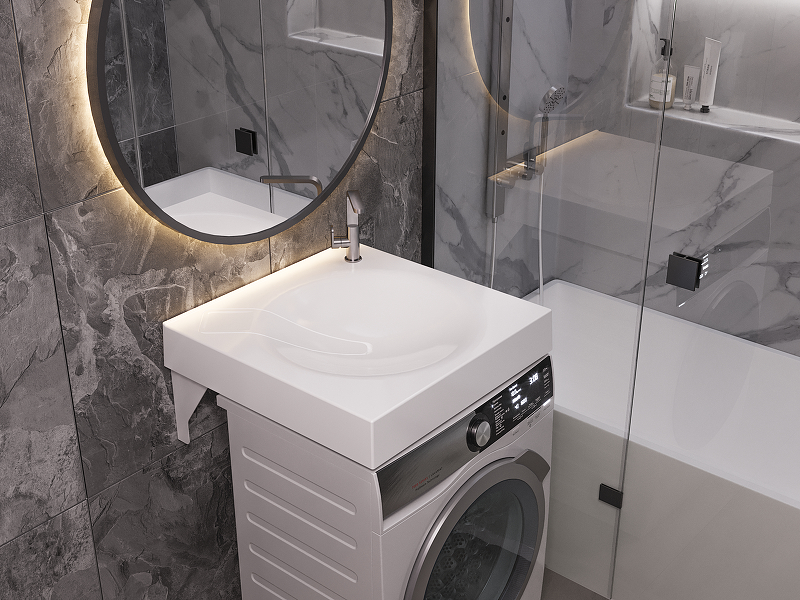 Раковина Paola Sergio 60 на стиральную машину Белая глянцевая от магазина ЛесКонПром.ру