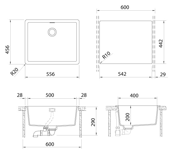 Кухонная мойка GREENWICH 60 CRISTADUR 701038 SCHOCK от магазина ЛесКонПром.ру