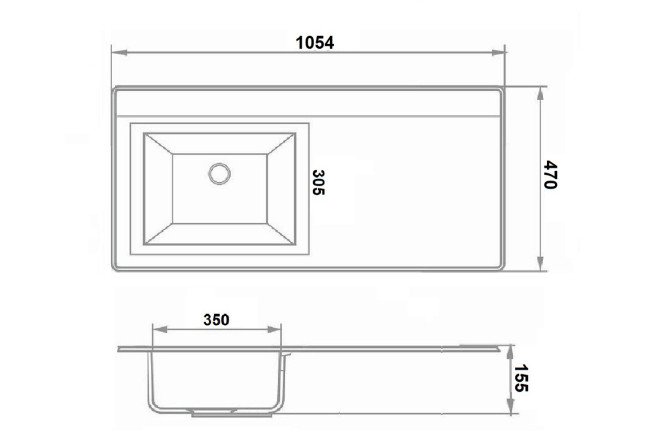 Умывальник встраиваемый сверху Gamma правое крыло 80538148 от магазина ЛесКонПром.ру