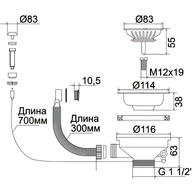Слив-перелив Migliore Complementi 22085 Золото от магазина ЛесКонПром.ру