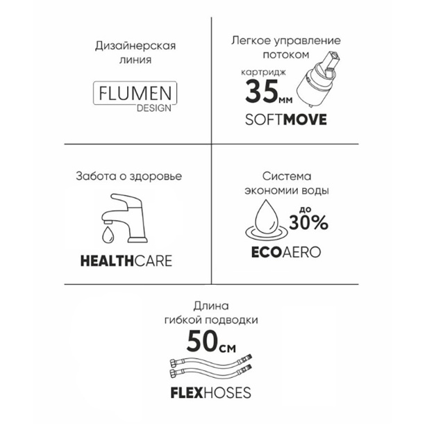 Смеситель для раковины FLUMEN Inn от магазина ЛесКонПром.ру